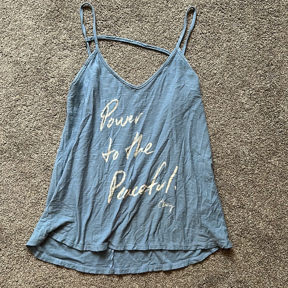 obey open back tank top